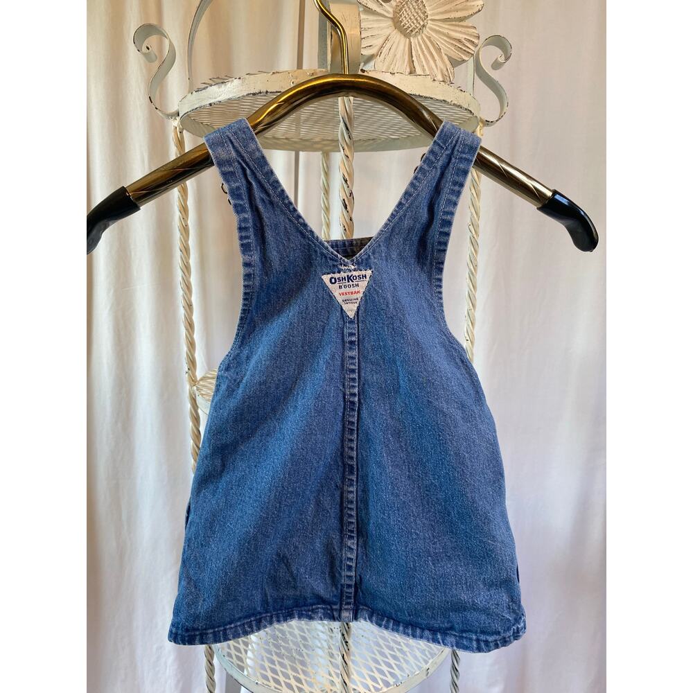 Osh Kosh B Gosh Jumper Vintage 90's Classic Wash Denim Vestback Size 3T - Picture 2 of 7